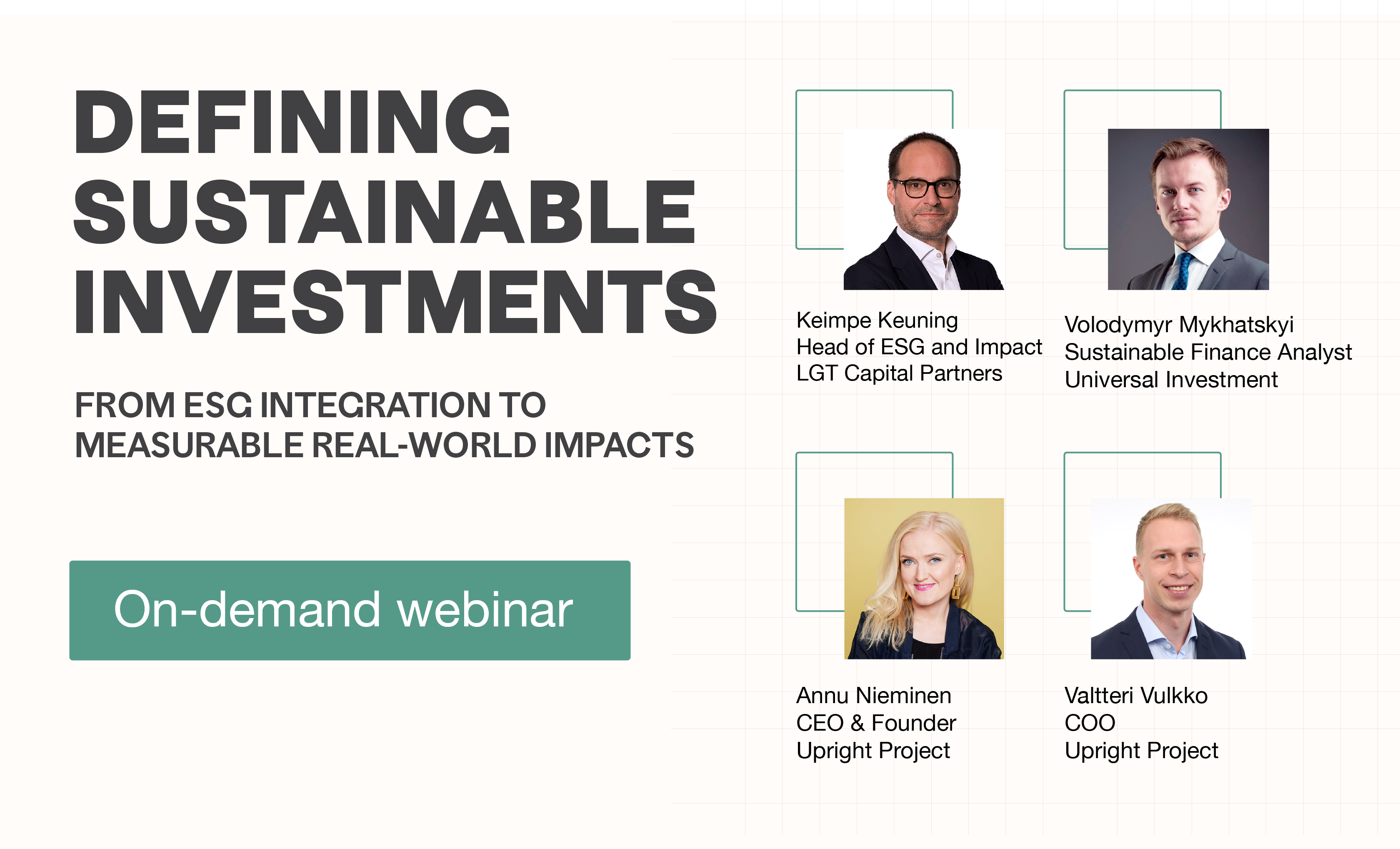 Defining sustainable investments webinar